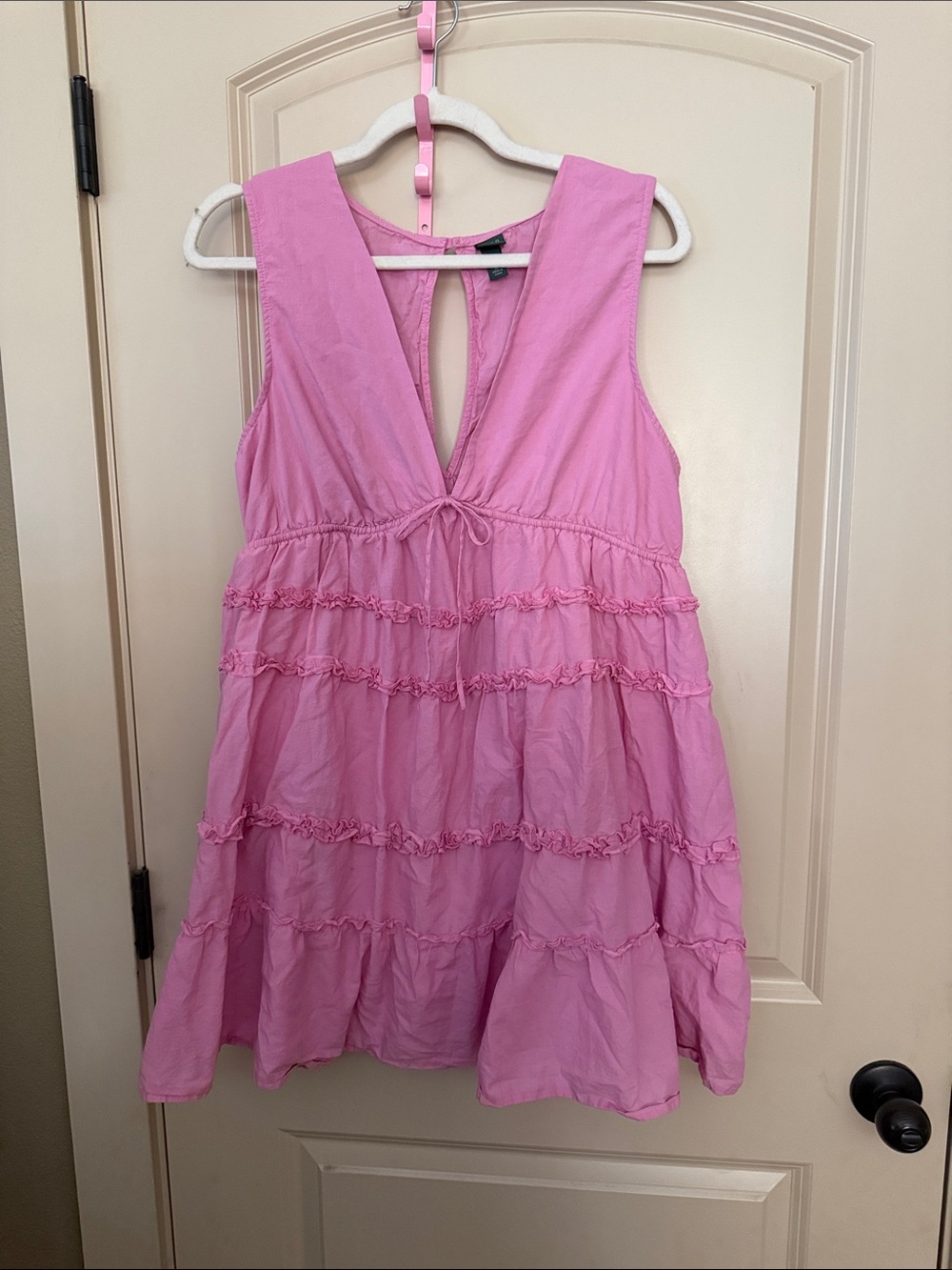 wild fable Pink Tiered V-Neck Girls Dress